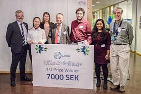 Team Gym Note with the EIT Digital ACTIVE IoT Challenge Finals jury members.