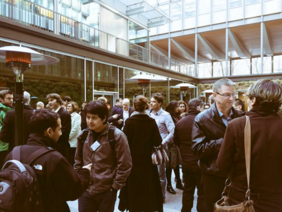 Break in the Pierre and Marie Curie University patio.