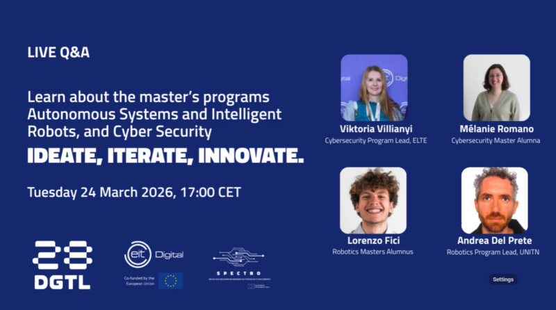 Cybersecurity or Robotics with EIT Digital Master School