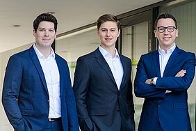 From left to right: Dennis Humhal (COO), Andreas Kunze (CEO), Vlad Lata (CTO) co-founders of KONUX.